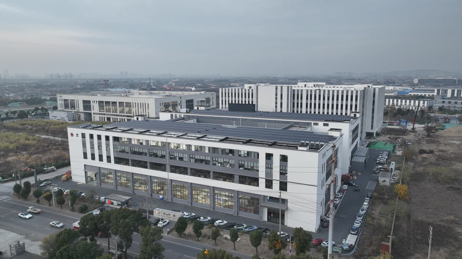 Exterior view of the furniture manufacturing facility